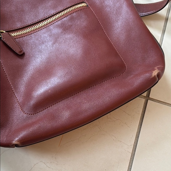 Coach Leather Shoulder Bag in Deep Red/Burgundy - Picture 5 of 6